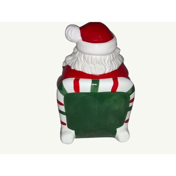Christmas Cookie Jar Santa in Candy Cane Chair - Picture 5 of 9